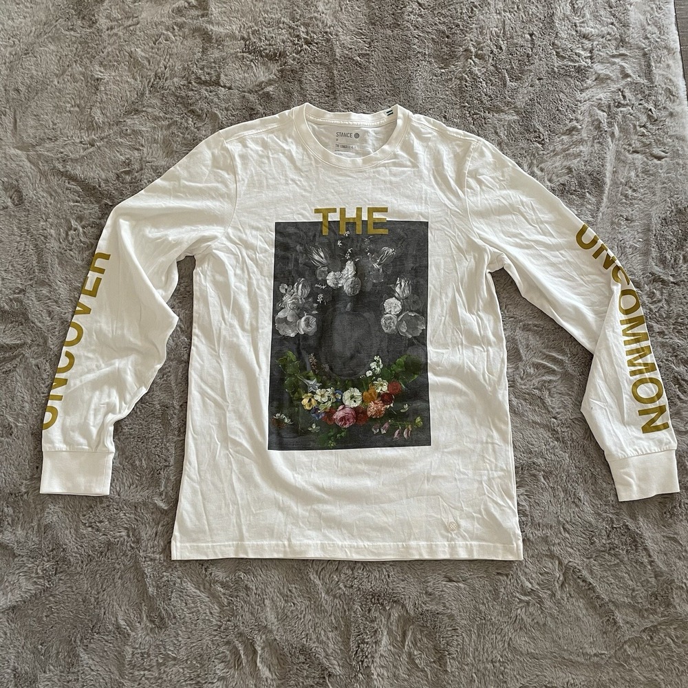 Stance Standard Crew Uncover FloralArt Ivory Long Sleeve T-Shirt M School Skate
